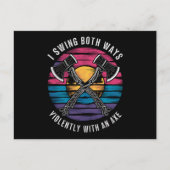 Biseksueel Ik Swing Beide Wegen Als Grappige Bi Pr Briefkaart (Voorkant)