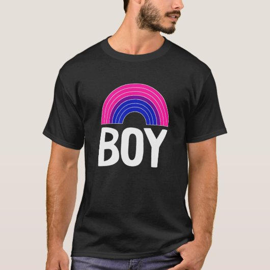Biseksueel Jongen Regenboog LGBT Q Cool Subtiel Bi T-shirt (Voorkant)