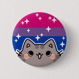Biseksueel LGBT Pride Flag Cat Button