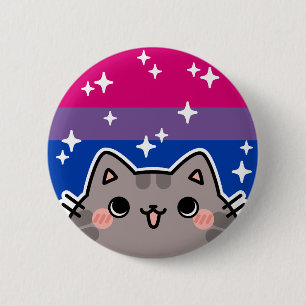Biseksueel LGBT Pride Flag Cat Button