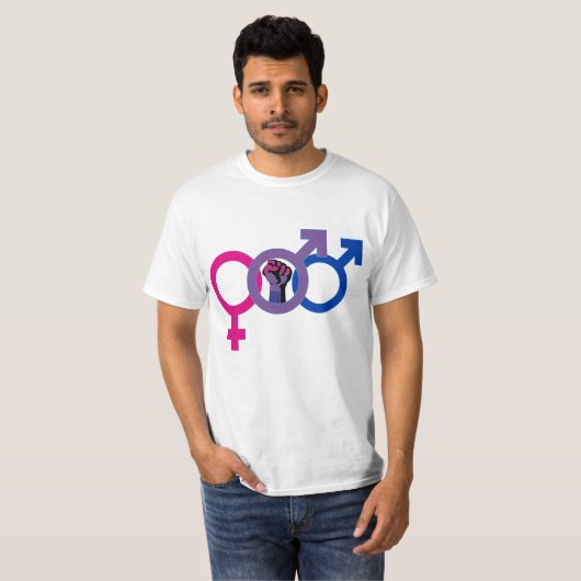 Biseksueel Man Power LGBTQ+ T-shirt (Voorkant volledig)
