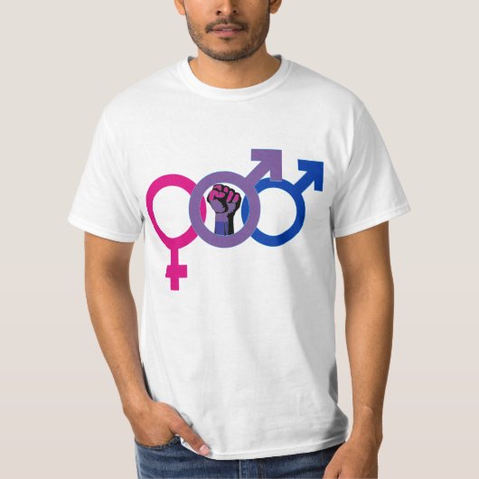Biseksueel Man Power LGBTQ+ T-shirt (Voorkant)