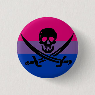 Biseksueel Pirate Flag Button