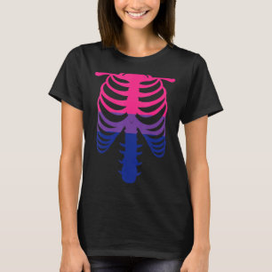 Biseksueel Pride Vlag Skelet Ribcage Biseksueel 1 T-shirt