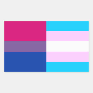 Biseksueel/trans pride vlaggen sticker