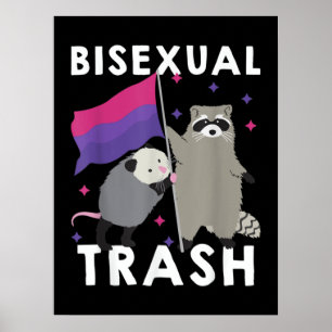 Biseksuele Afval Homo Pride Regenboog LGBT Wasbeer Poster
