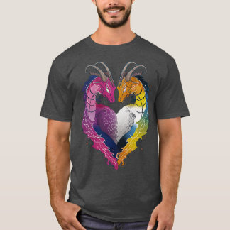 Biseksuele Aroace Dragons LGBT Pride Vlag T-shirt