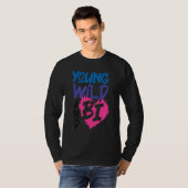 biseksuele bi Pride vlag Young Wild en Bi 1 T-shirt (Voorkant volledig)