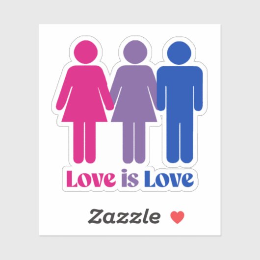 Biseksuele Liefde is Liefde Vrouw Sticker (Vel)
