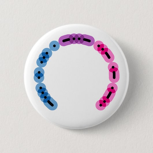 Biseksuele Morse Code Arc Ronde Button (Voorkant)