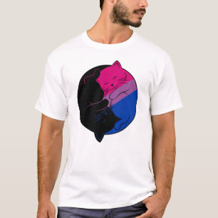 Biseksuele Pride Gay LGBT Maand Yin Yang Katten T-shirt