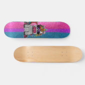Biseksuele Pride Glitter Rainbow Unicorn Skateboard (Horizontaal)