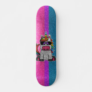 Biseksuele Pride Glitter Rainbow Unicorn Skateboard