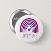 Biseksuele Pride Liefde Wint LGBT Regenboog Knop Ronde Button 5,7 Cm (Voorkant /achterkant)