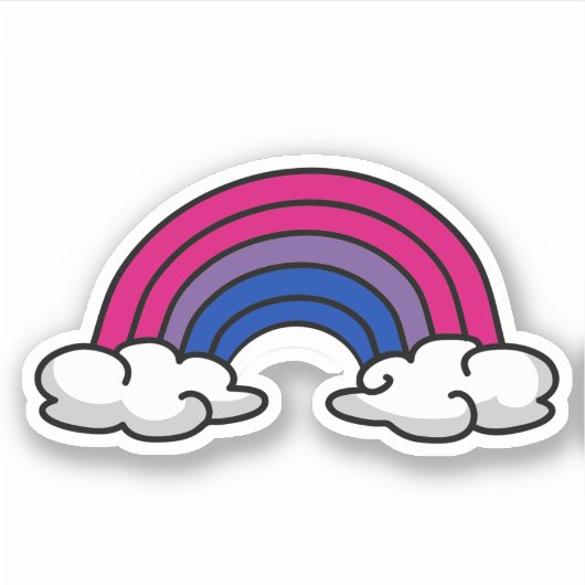 Biseksuele Pride Rainbow Sticker (Voorkant)