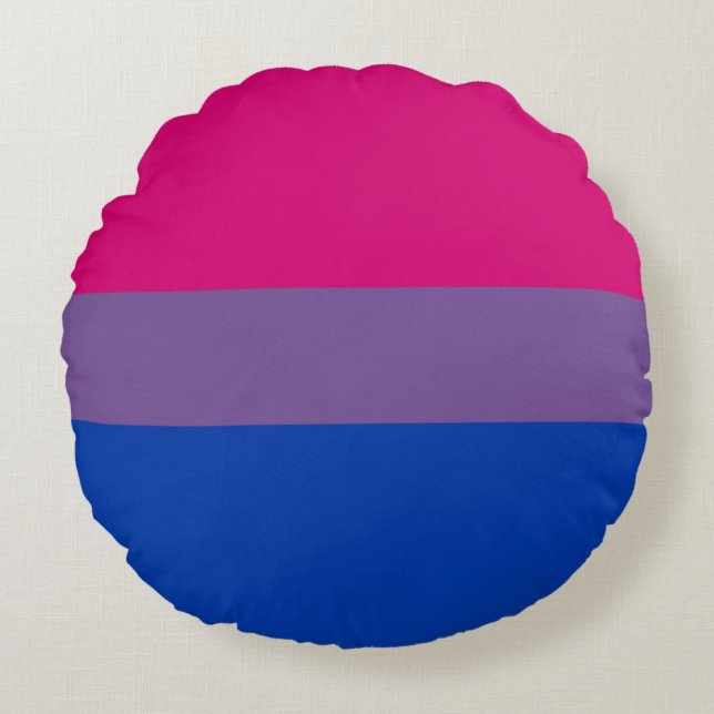 Biseksuele Pride Vlag Rond Kussen (Voorkant)
