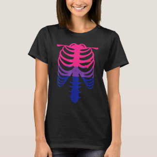 Biseksuele Pride Vlag   Skelet Ribbenkast Biseksue T-shirt