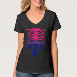 Biseksuele Pride Vlag   Skelet Ribbenkast Biseksue T-shirt