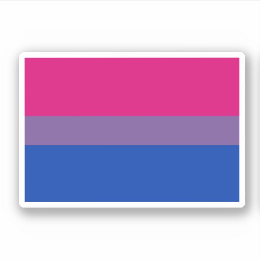 Biseksuele Pride Vlag Sticker (Voorkant)