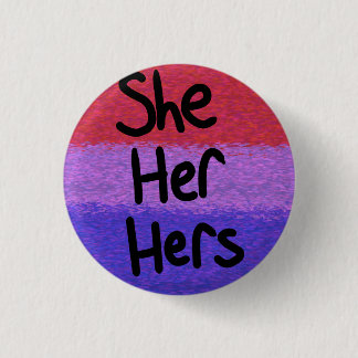 Biseksuele pride vlag voornaamwoorden speld zij/ha ronde button 3,2 cm