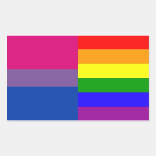 Biseksuele/regenboogvlag stickers (Voorkant)