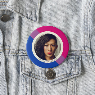 Biseksuele vlag trots bigender fotoknop ronde button 3,2 cm