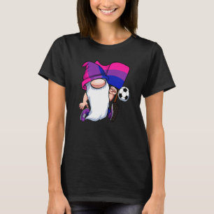 Biseksuele Voetbalspeler LGBT Een Leuke Gnoom Bi P T-shirt
