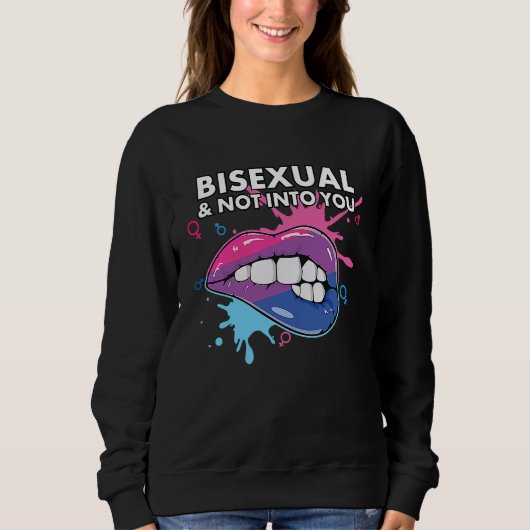 Bisexual And Not into You Rainbow Pride Bisexualit Trui (Voorkant)