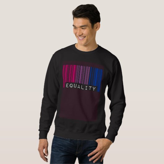Bisexual Barcode Pride Equality Queer Aesthetic LG Trui (Voorkant volledig)
