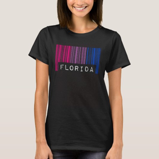 Bisexual Barcode Pride Florida Queer Aesthetic LGB T-shirt (Voorkant)