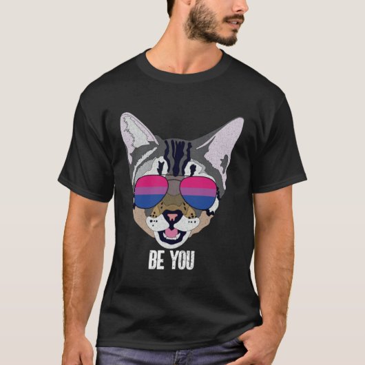 Bisexual Be You Bi Pride Cat T-shirt (Voorkant)