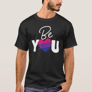 Bisexual Bi Pride Flag Heart BE 1 T-shirt