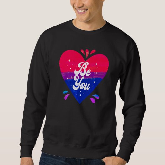 Bisexual Bi Pride Flag Heart Trui (Voorkant)