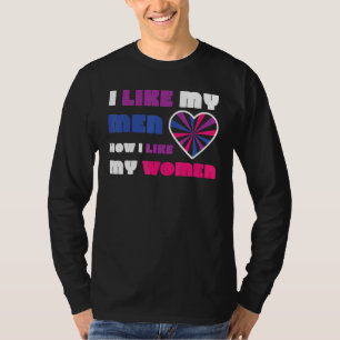 Bisexual Bi Pride Flag Ik hou van mijn Mannen hoe T-shirt