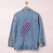 Bisexual Bi Pride Flag Scratch Scar Denim Jacket (Hangar)
