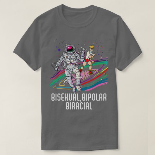 Bisexual Bipolar Biracial Rainbow Pride Bisexualit T-shirt (Design voorkant)