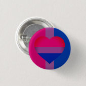 Bisexual Flag Heart & Pride community/gender flag Ronde Button 3,2 Cm (Voorkant /achterkant)