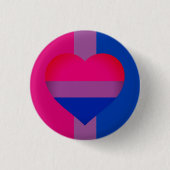 Bisexual Flag Heart & Pride community/gender flag Ronde Button 3,2 Cm (Voorkant)