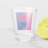 Bisexual Flag Heart & Pride community/gender flag Shot Glas (Achterkant)