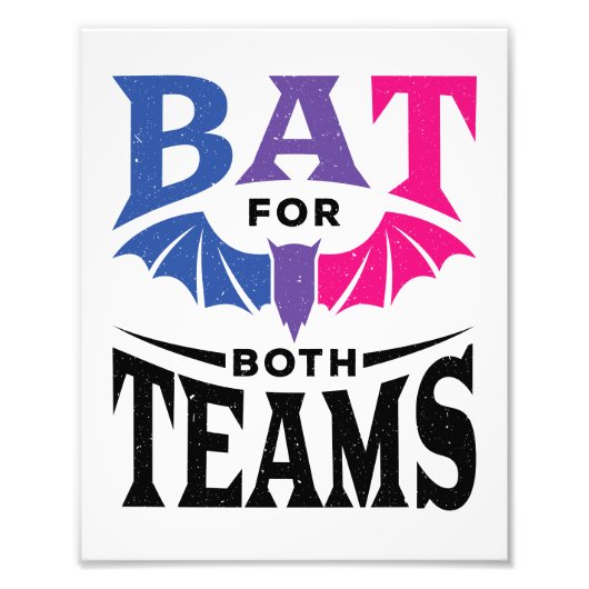Bisexual Halloween Bat voor beide teams Foto Afdruk (Voorkant)