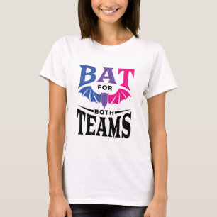 Bisexual Halloween Bat voor beide teams T-shirt