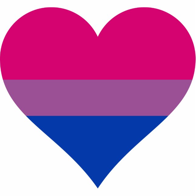 Bisexual Heart LGBTQ Pride Flag Staand Fotobeeldje (Voorkant)