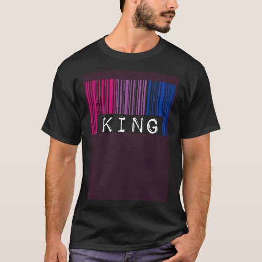 Bisexual King Barcode Trendy Bisexual Pride Flag A T-shirt (Voorkant)