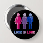 Bisexual Love is Love Distress.png Ronde Button 4,0 Cm (Voorkant /achterkant)