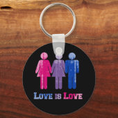 Bisexual Love is Love Distress.png Sleutelhanger (Voorkant)