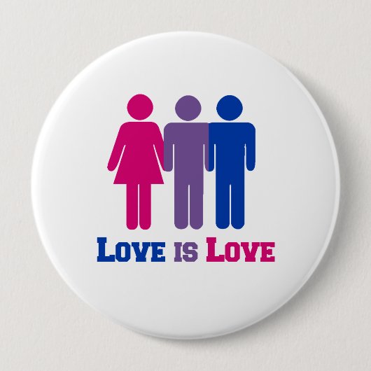 Bisexual Love is Love - Ronde Button 4,0 Cm (Voorkant)