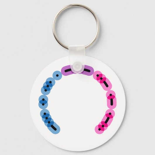 Bisexual Morse Code Arc Sleutelhanger (Voorkant)