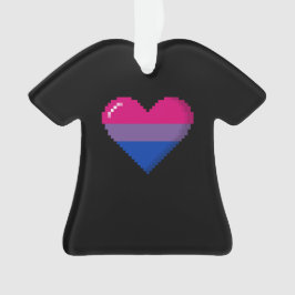 Bisexual Pride 8-bits Pixel Heart Ornament