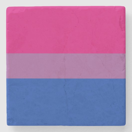 Bisexual Pride (Bi-vlag) Stenen Onderzetter (Voorkant)