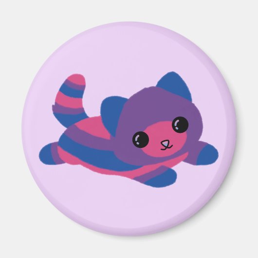 Bisexual Pride Cat Magnet Magneet (Voorkant)